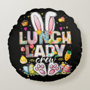Lunch Lady Crew Funny Bunny Round Cushion