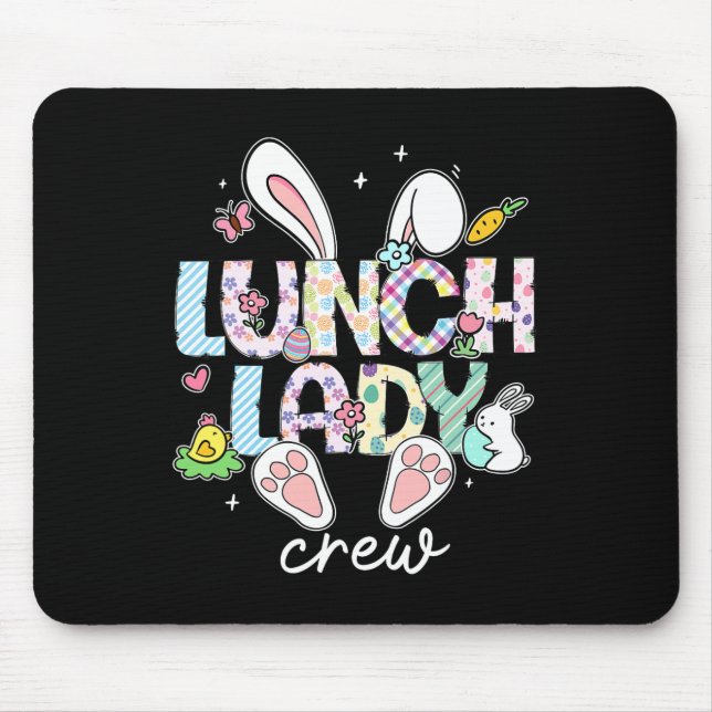 Lunch Lady Crew Funny Lunch Lady Cafeteria Easter  Mouse Mat (Front)