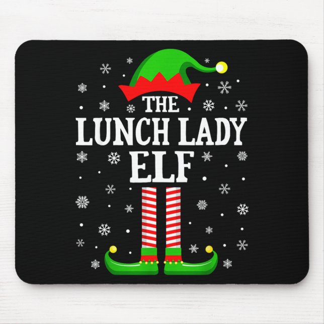 Lunch Lady Elf Funny Christmas Family Matching  Mouse Mat (Front)
