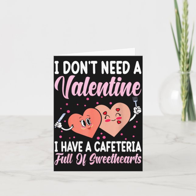 Lunch Lady Gift Co. Funny Valentine's Day - Black  Card (Front)