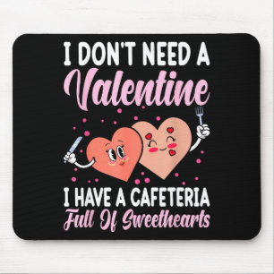 Lunch Lady Gift Co. Funny Valentine's Day - Black  Mouse Mat