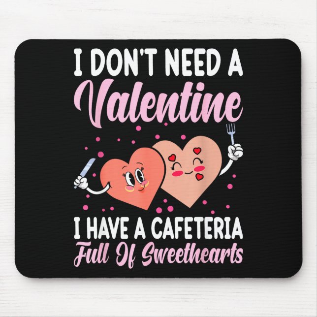 Lunch Lady Gift Co. Funny Valentine's Day - Black  Mouse Mat (Front)