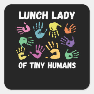 Lunch Lady Gift School Cafeteria Square Sticker