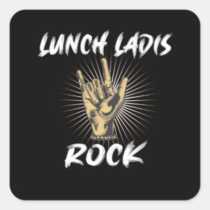 Lunch Lady Gift School Cafeteria Square Sticker