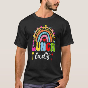 Lunch Lady Groovy Rainbow Lunch Lady Squad Back To T-Shirt