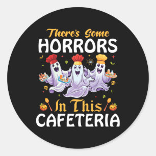 Lunch Lady Halloween There's Some Horrors In This Classic Round Sticker