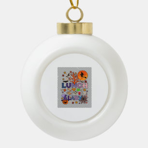Lunch Lady Halloween Witch Moon Pumpkin_1 Ceramic Ball Christmas Ornament