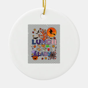 Lunch Lady Halloween Witch Moon Pumpkin_1 Ceramic Tree Decoration