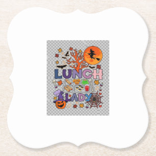 Lunch Lady Halloween Witch Moon Pumpkin_1 Paper Coaster