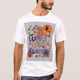 Lunch Lady Halloween Witch Moon Pumpkin_1 T-Shirt