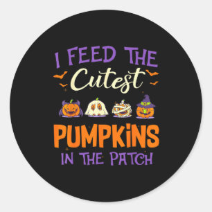 Lunch Lady I Feed The Cutest Pumpkins Lover Hallow Classic Round Sticker