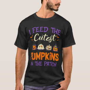 Lunch Lady I Feed The Cutest Pumpkins Lover Hallow T-Shirt