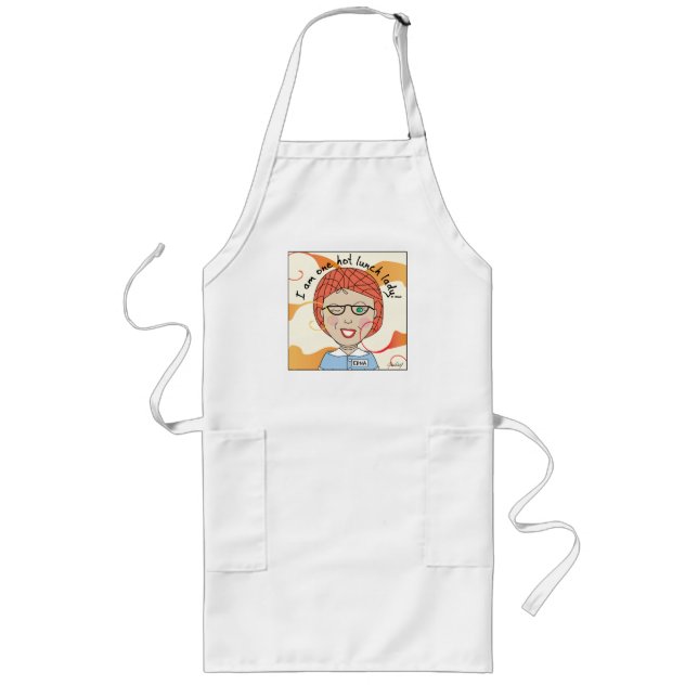 Lunch Lady - I'm One Hot Lunch Lady Long Apron (Front)