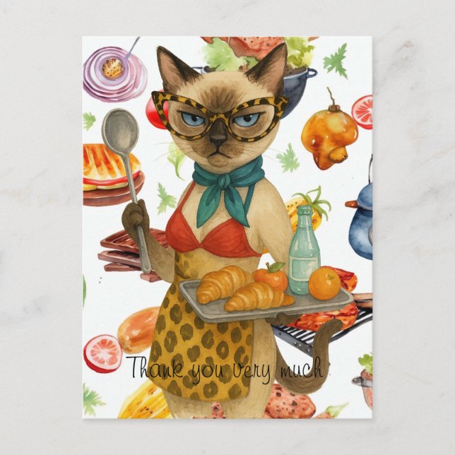 Lunch Lady is serving food  Postcard (Front)