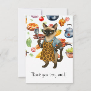 Lunch Lady is serving food  Thank You Card