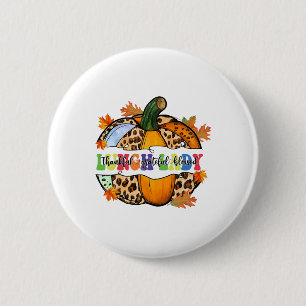 Lunch Lady Leopard Pumpkin Fall Autumn 6 Cm Round Badge