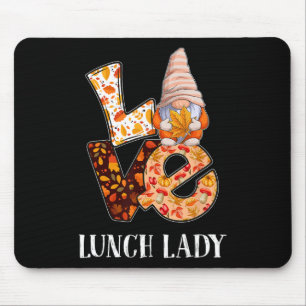 Lunch Lady Love Autumn Fall Gnome For Teachers 1  Mouse Mat