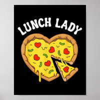 Lunch Lady Pizza Heart School Cafeteria Worker