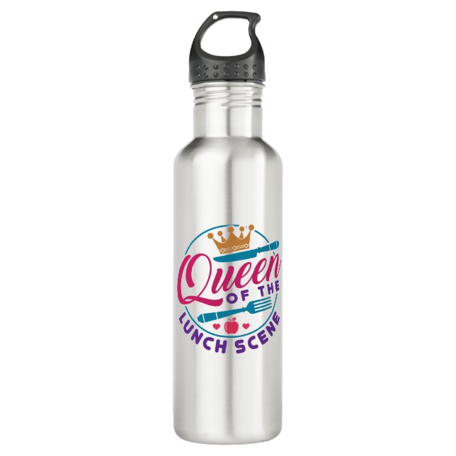 Lunch Lady Queen of the Lunch Scene 710 Ml Water Bottle (Front)