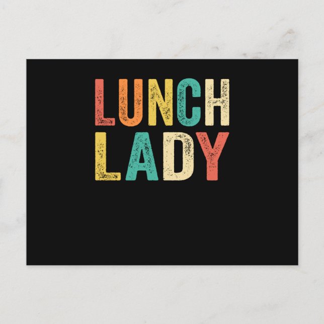 Lunch Lady Retro Vintage Style Postcard (Front)
