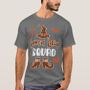 Lunch Lady Squad Leopard Witch's Hat Halloween Lun T-Shirt