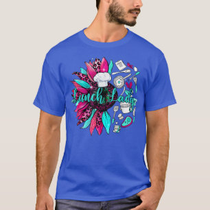 Lunch Lady Sunflower Leopard Cute Lunch Lady Life T-Shirt