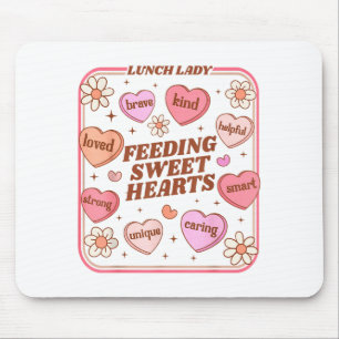 Lunch Lady Valentines Day Retro Cute Cafeteria Swe Mouse Mat