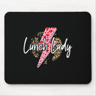 Lunch Lady Valentines Leopard Print Hearts Xoxo Pi Mouse Mat