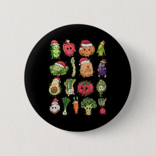 Lunch Lady Vegetable Food Christmas Tree Fun Xmas  6 Cm Round Badge