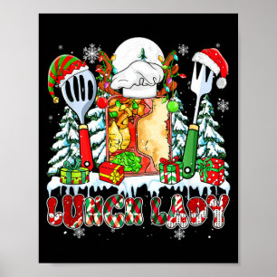 Lunch Lady Xmas Colorful Cosplay Santa Reindeer El Poster