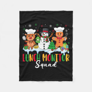 Lunch Monitor Squad Reindeer Snowman Gingerbread C Fleece Blanket