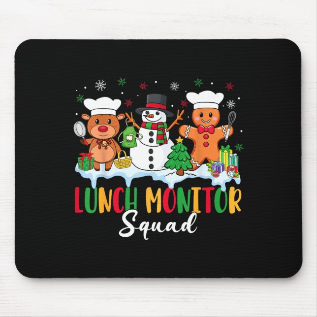 Lunch Monitor Squad Reindeer Snowman Gingerbread C Mouse Mat (Front)