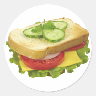 Lunch Sandwich Classic Round Sticker