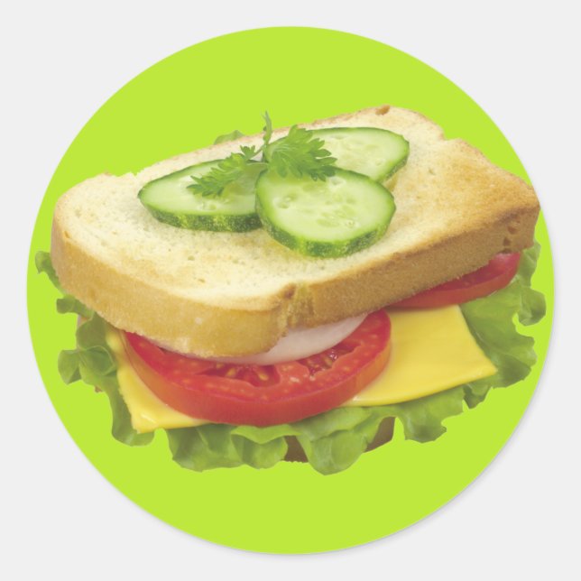 Lunch Sandwich Classic Round Sticker (Front)