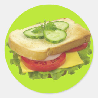 Lunch Sandwich Classic Round Sticker
