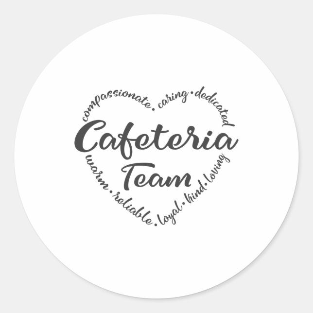 Lunch team, Cafeteria, lunch lady worker Classic Round Sticker (Front)