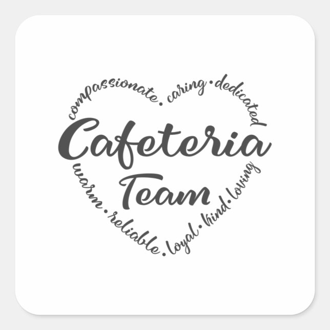 Lunch team, Cafeteria, lunch lady worker Square Sticker (Front)