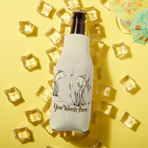 'Lunch' Tropical Fish Water Color Brown Bottle Cooler