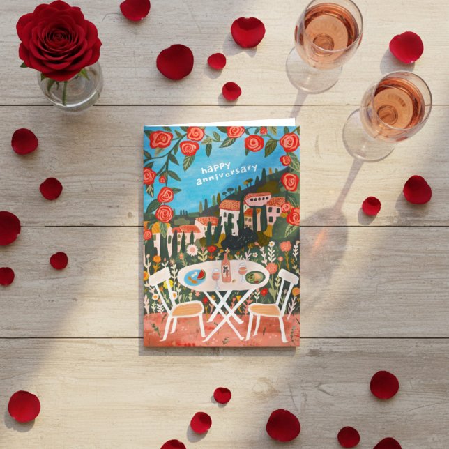 Lunch with A View Anniversary Countryside Gouache Card (Lunch with A View Anniversary Countryside Gouache Card
)