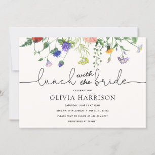 Lunch with the Bride Wildflower Shower Invitation