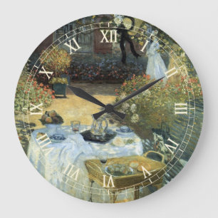 Luncheon by Claude Monet, Vintage Impressionism Large Clock