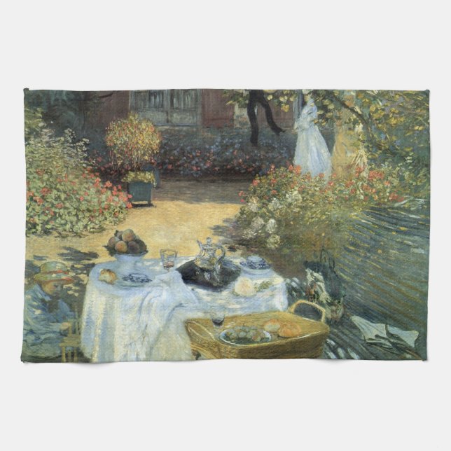 Luncheon by Claude Monet, Vintage Impressionism Tea Towel (Horizontal)