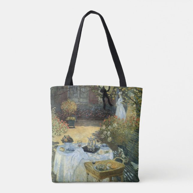 Luncheon by Claude Monet, Vintage Impressionism Tote Bag (Back)
