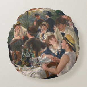 Luncheon of the Boating Party - Auguste Renoir Round Cushion
