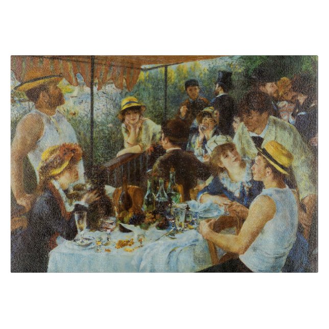 Luncheon of the Boating Party by Pierre Renoir Cutting Board (Front)