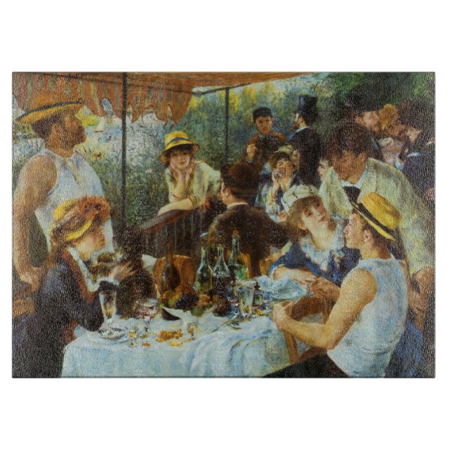 Luncheon of the Boating Party by Pierre Renoir Cutting Board (Front)
