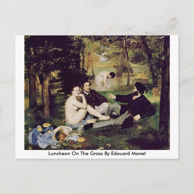 Luncheon On The Grass By Edouard Manet Postcard (Front)