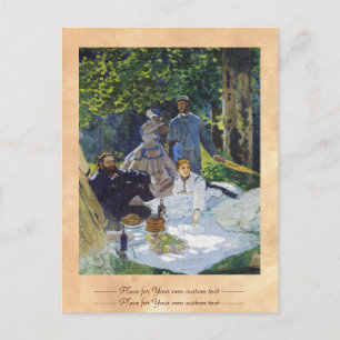 Luncheon on the Grass, Centre Panel Claude Monet Postcard
