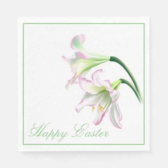 Luncheon Paper Napkins-Easter Lily Napkin (Front)