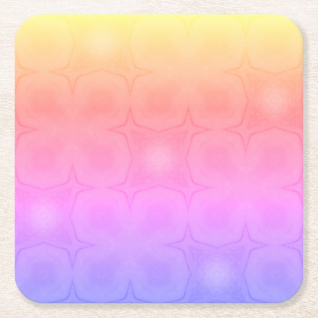 Luncheon Paper Napkins in pink purple yellow Square Paper Coaster (Front)